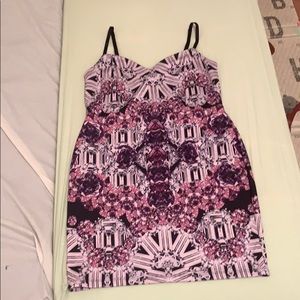 ASOS spaghetti strap purple diamonds print dress